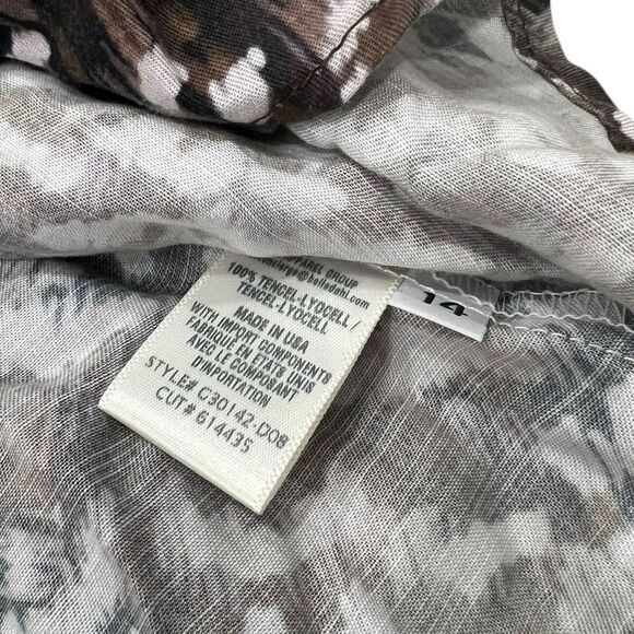 Bella Dahl Girl Brown Feather Print Flutter Skirt 14 - Picture 3 of 3